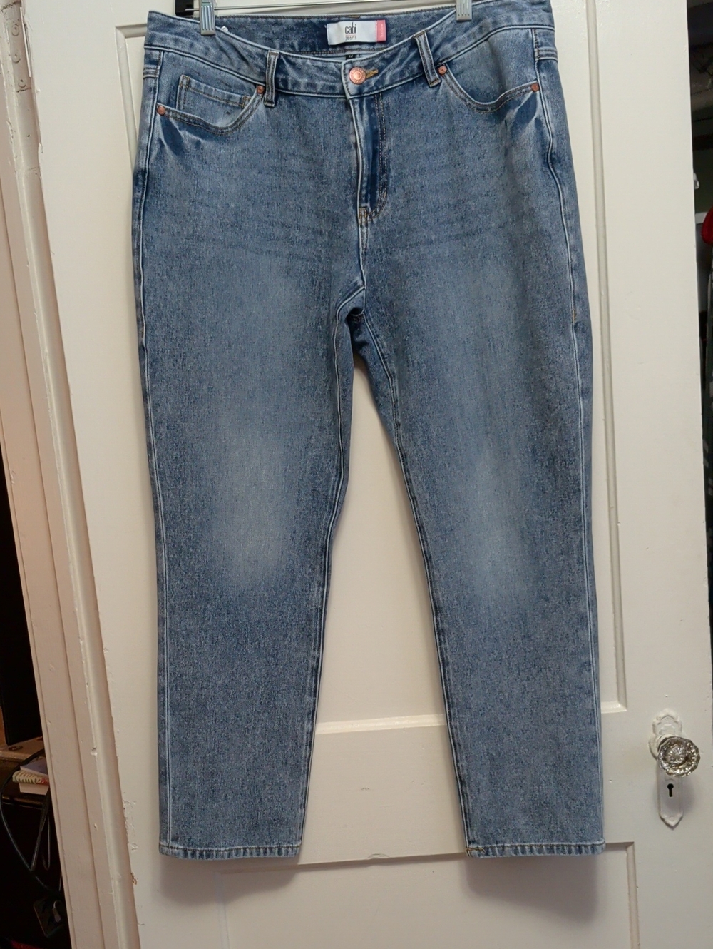 Cabi Harlowe Light Blue Cropped Straight Jeans